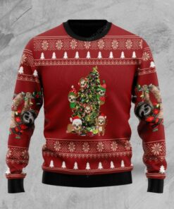 Funny Sloth Decor Christmas Tree Red Ugly Christmas Sweater, All Over Print Sweatshirt, Ugly Sweater, Christmas Sweaters, Hoodie, Sweater