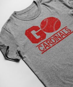 GO CARDINALS T-Shirt baseball grey with red st. louis