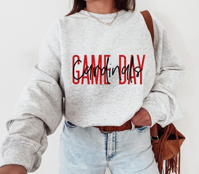 Game Day Cardinals Sweatshirt, Game Day Sweatshirt, Cardinals Sweatshirt, Football Sweatshirt, Football Crewneck