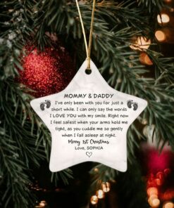Gifts For Mom Dad From Baby Bump, Mommy And Daddy I've Been Only With You Ceramic Ornament, Christmas Decoration, 1st Christmas As Parents