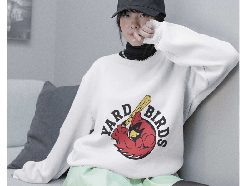 Go Cardinals Baseball Cardinal Pride Women Or Men Sweatshirt Yard Bird At The Plate Christmas Gift For Any Cardinal Lover