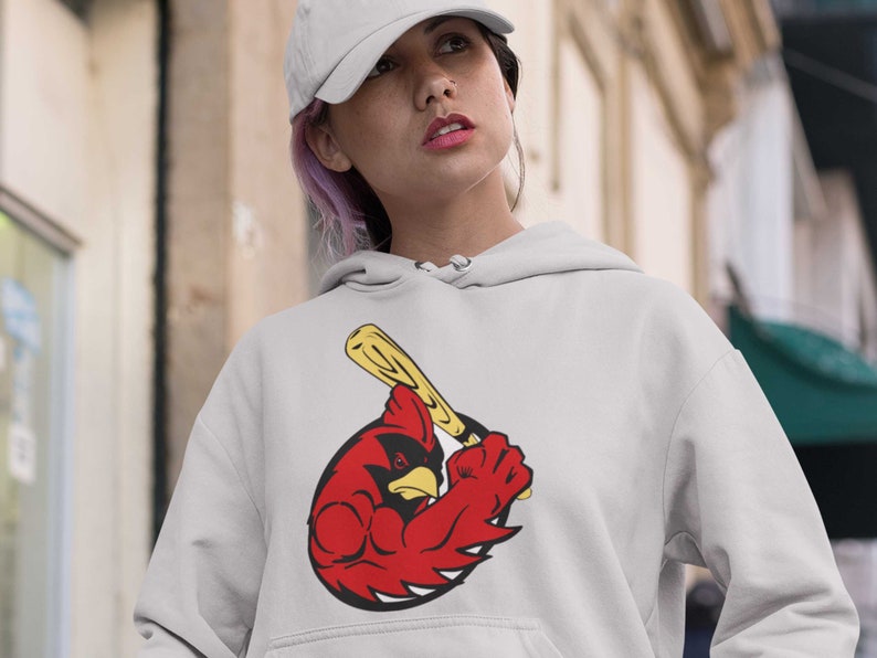 Go Cardinals Baseball Cardinal Pride Women Or Men Sweatshirt Yard Bird At The Plate Great Christmas Gift For Any Cardinal Lover