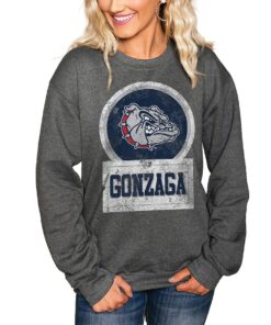 Gonzaga Bulldogs Women's Good Vibes Pullover Sweatshirt Charcoal Gifts for Fans