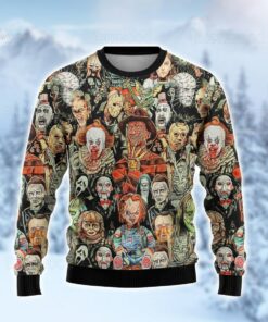 Halloween Ugly Christmas Sweater, Horror Movie Sweater