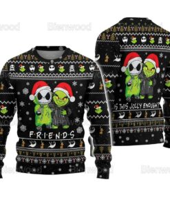 Halloween Ugly Christmas Sweater, Jack Friends Christmas Sweater