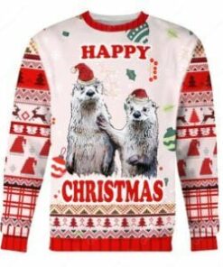 Happy Christmas Sloths Ugly Christmas Sweater, All Over Print Sweatshirt, Ugly Sweater, Christmas Sweaters, Hoodie, Sweater