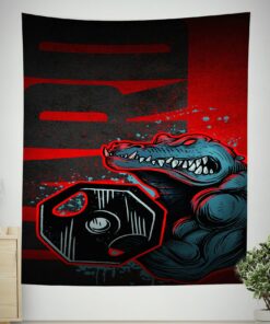Home Gym Decor Banner Flag Tapestry Crocodile With Dumbbells