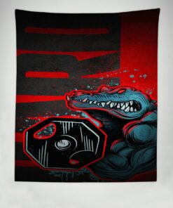 Home Gym Decor Banner Flag Tapestry Crocodile With Dumbbells