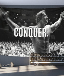Home Gym Decor Conquer Motivational Quotes Flag Banner Tapestry