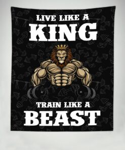 Home Gym Decor Lion King Banner Flag Tapestry Bodybuilding Wall Art