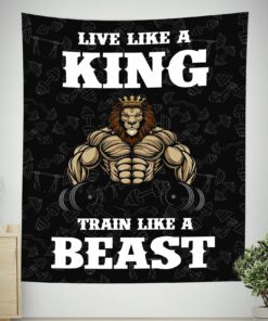Home Gym Decor Lion King Banner Flag Tapestry Bodybuilding Wall Art