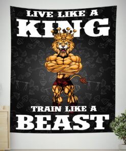 Home Gym Decor Lion King Wall Art Banner Flag Tapestry