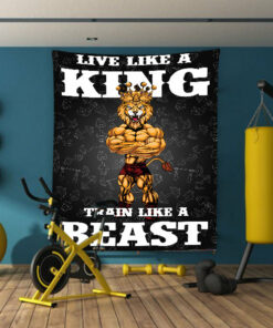 Home Gym Decor Lion King Wall Art Banner Flag Tapestry