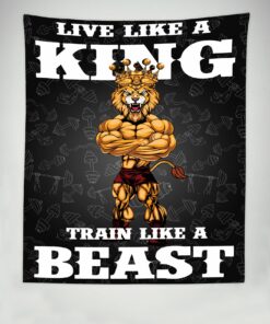 Home Gym Decor Lion King Wall Art Banner Flag Tapestry