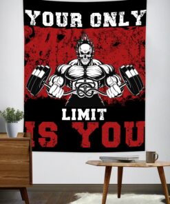 Home Gym Decor Motivational Quotes Flag Banner Tapestry