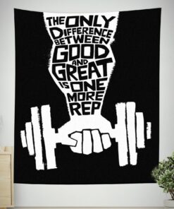 Home Gym Decor Motivational Quotes One More Rep Banner Flag Tapestry