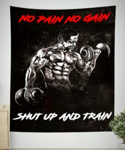 Home Gym Decor No Pain No Gain Wall Banner Flag Tapestry
