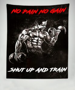 Home Gym Decor No Pain No Gain Wall Banner Flag Tapestry