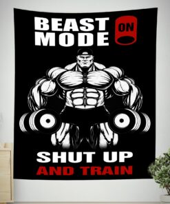 Home Gym Decor Shut Up And Train Banner Flag Tapestry