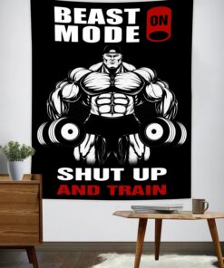 Home Gym Decor Shut Up And Train Banner Flag Tapestry