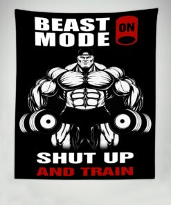 Home Gym Decor Shut Up And Train Banner Flag Tapestry