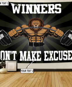 Home Gym Decor Wall Art Banner Flag Tapestry Lion