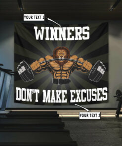 Home Gym Decor Wall Art Banner Flag Tapestry Lion