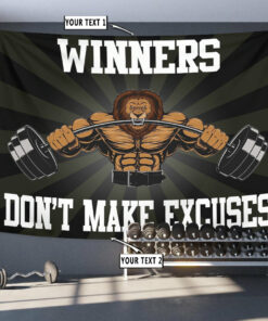 Home Gym Decor Wall Art Banner Flag Tapestry Lion