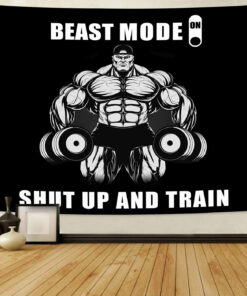 Home Gym Flag Tapestry Bodybuilding Gift Shut Up And Train Wall Art