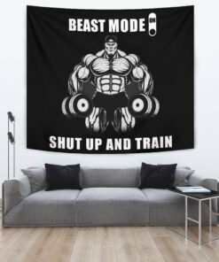 Home Gym Flag Tapestry Bodybuilding Gift Shut Up And Train Wall Art