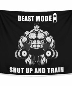 Home Gym Flag Tapestry Bodybuilding Gift Shut Up And Train Wall Art