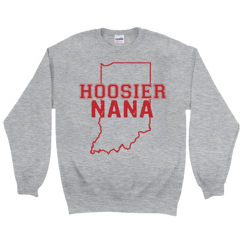 Hoosier Grandma Indiana Hoosier Nana Sweatshirt Grandma Sweatshirt Indiana Map Indiana Gifts for Grandma