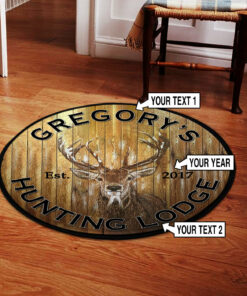 Hunting Deer Rustic Round Rug, Carpet