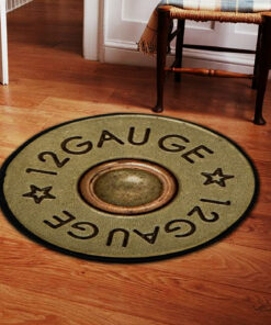 Hunting Lodge Decor Round Rug Guage Hunting Man Cave
