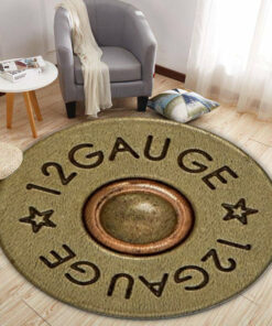 Hunting Lodge Decor Round Rug Guage Hunting Man Cave