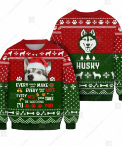 Every Snack Meal Bite You Make Knitted Print Husky Dog Christmas Sweater - Best Gift For Christmas, Noel