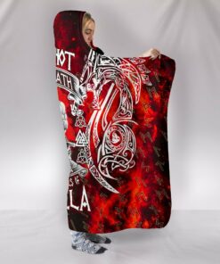 I Do Not Fear Death While My Brotherswait Me In The Halls of Valhalla Viking Hooded Blanket