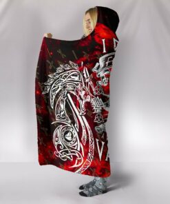 I Do Not Fear Death While My Brotherswait Me In The Halls of Valhalla Viking Hooded Blanket