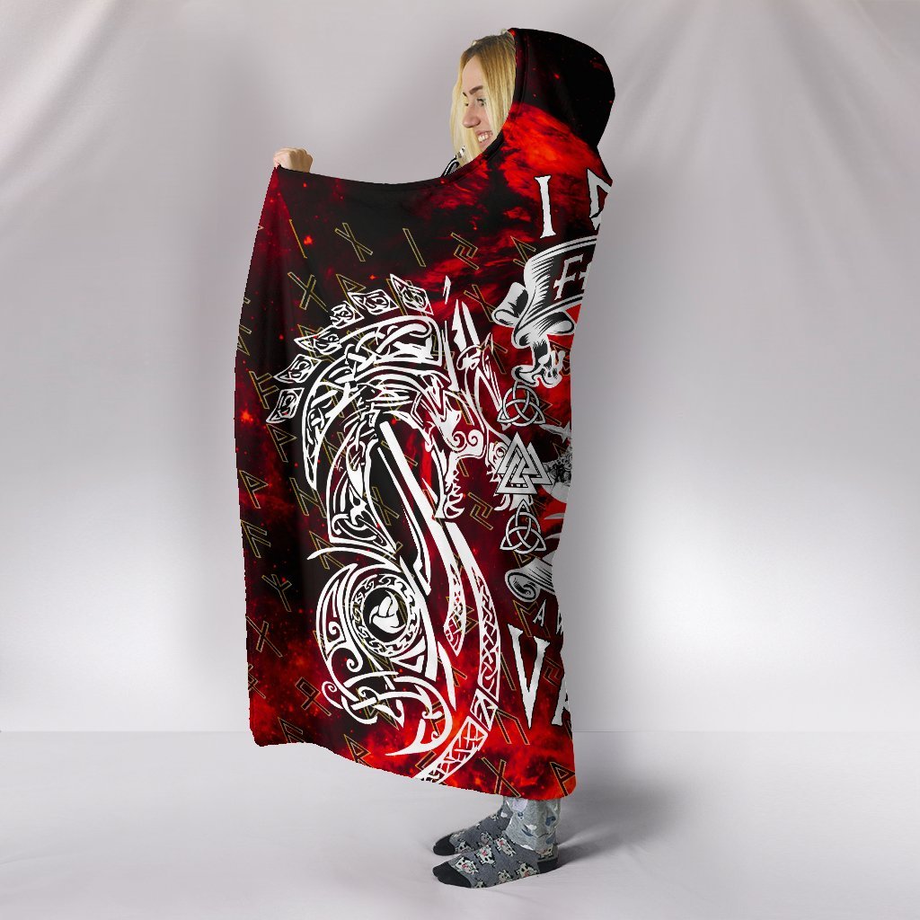 I Do Not Fear Death While My Brotherswait Me In The Halls of Valhalla Viking Hooded Blanket