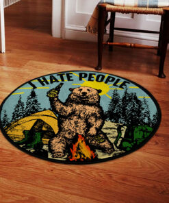 I Hate People Bear Round Rug, Carpet
