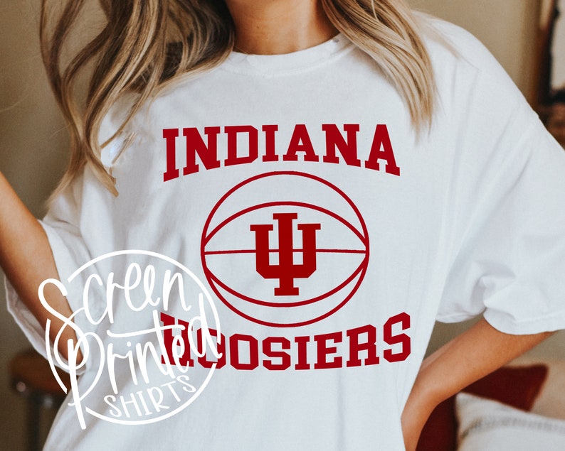 Indiana Hoosier Basketball T-Shirt, Tailgate Party Fan Sweatshirt, IU Basketball Pillow, Graphic Screen print Shirt