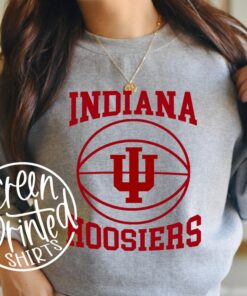 Indiana Hoosier Basketball T-Shirt, Tailgate Party Fan Sweatshirt, IU Basketball Pillow, Graphic Screen print Shirt