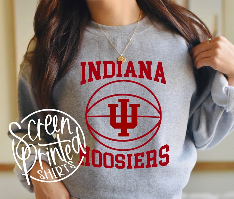 Indiana Hoosier Basketball T-Shirt, Tailgate Party Fan Sweatshirt, IU Basketball Pillow, Graphic Screen print Shirt