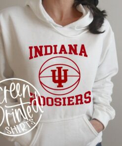 Indiana Hoosier Basketball T-Shirt, Tailgate Party Fan Sweatshirt, IU Basketball Pillow, Graphic Screen print Shirt