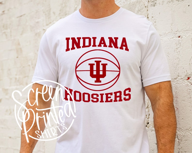 Indiana Hoosier Basketball T-Shirt, Tailgate Party Fan Sweatshirt, IU Basketball Pillow, Graphic Screen print Shirt
