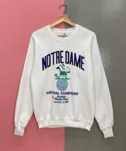Jerzees Notre Dame Sweatshirt, Fighting Irish Crewneck White Pullover