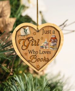Just A Girl Who Loves Books 2D Ceramic Ornament, Trendy Creative Unique Christmas Gift For Her Friend, Librarian Bookworm Reading Book Lover