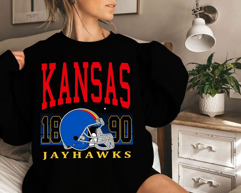 KANSAS Football Crewneck Sweatshirt, KANSAS Football Sweatshirt, Football Fan Shirt, University Football Fan Shirt