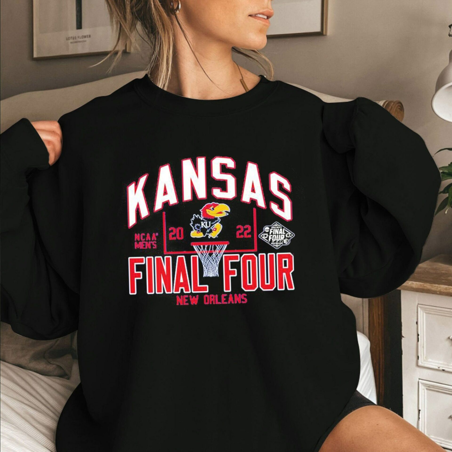 Kansas Jayhawks Blue 84 Youth 2022 NCAA March Madness Final Four Shirt