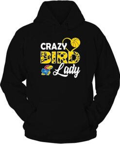 Kansas Jayhawks Hoodie, Crazy Bird Lady Basketball Hoodie, Gift for Her, Gift For Him